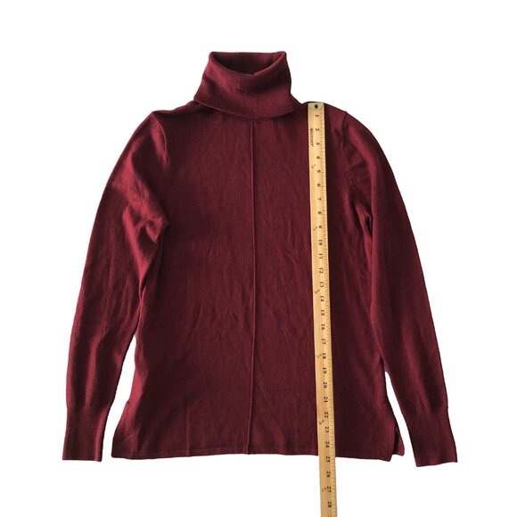 LOFT Ann Taylor Womens S Burgundy Red Turtleneck Long Sleeve Pullover Sweater - Picture 2 of 6